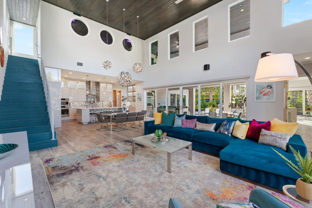 luxury open concept living room Orlando short term rental