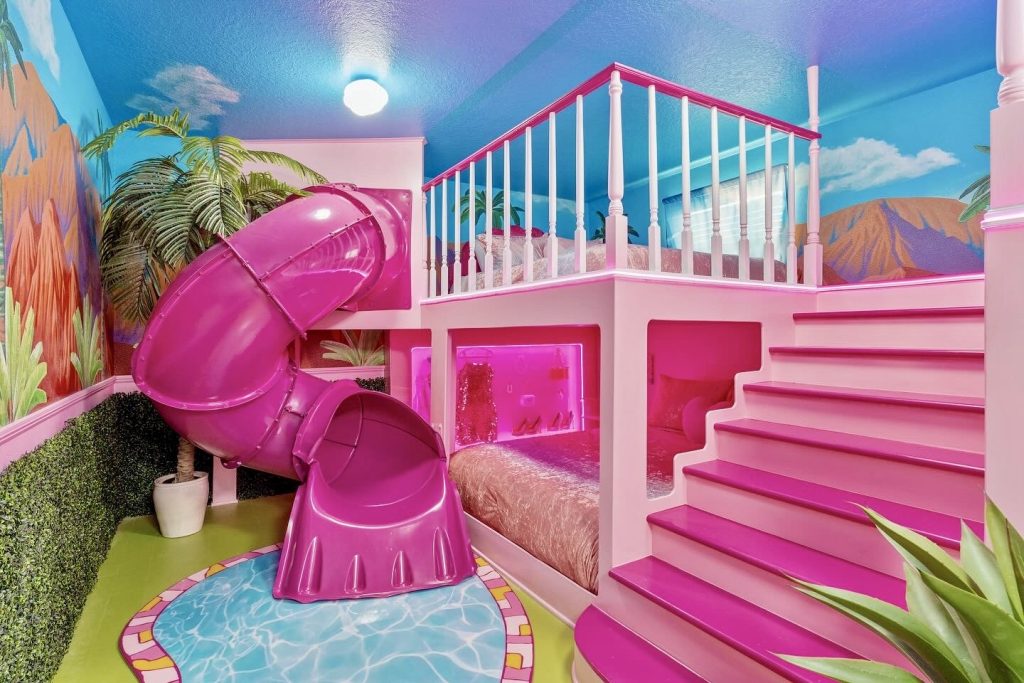 Barbie themed bedroom designed by Orlando's best interior designer, Magic Interiors Orlando