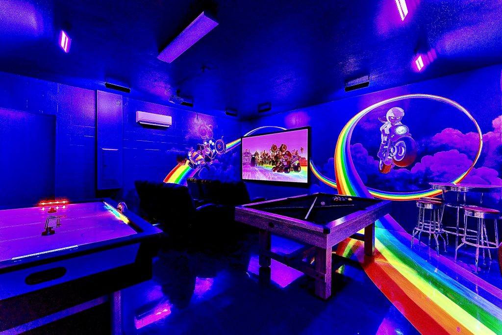 Mario Rainbow Road Themed Game Room, designed by Orlando's best interior designer, Magic Interiors Orlando