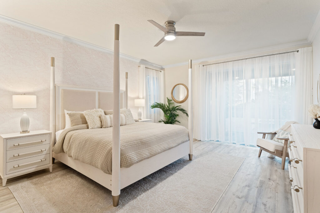 guest bedroom in Orlando airbnb vacation home short term rental designed by Magic Interiors