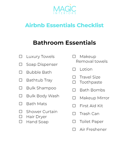 Resources | Airbnb Essentials Checklist | Interior Design Company