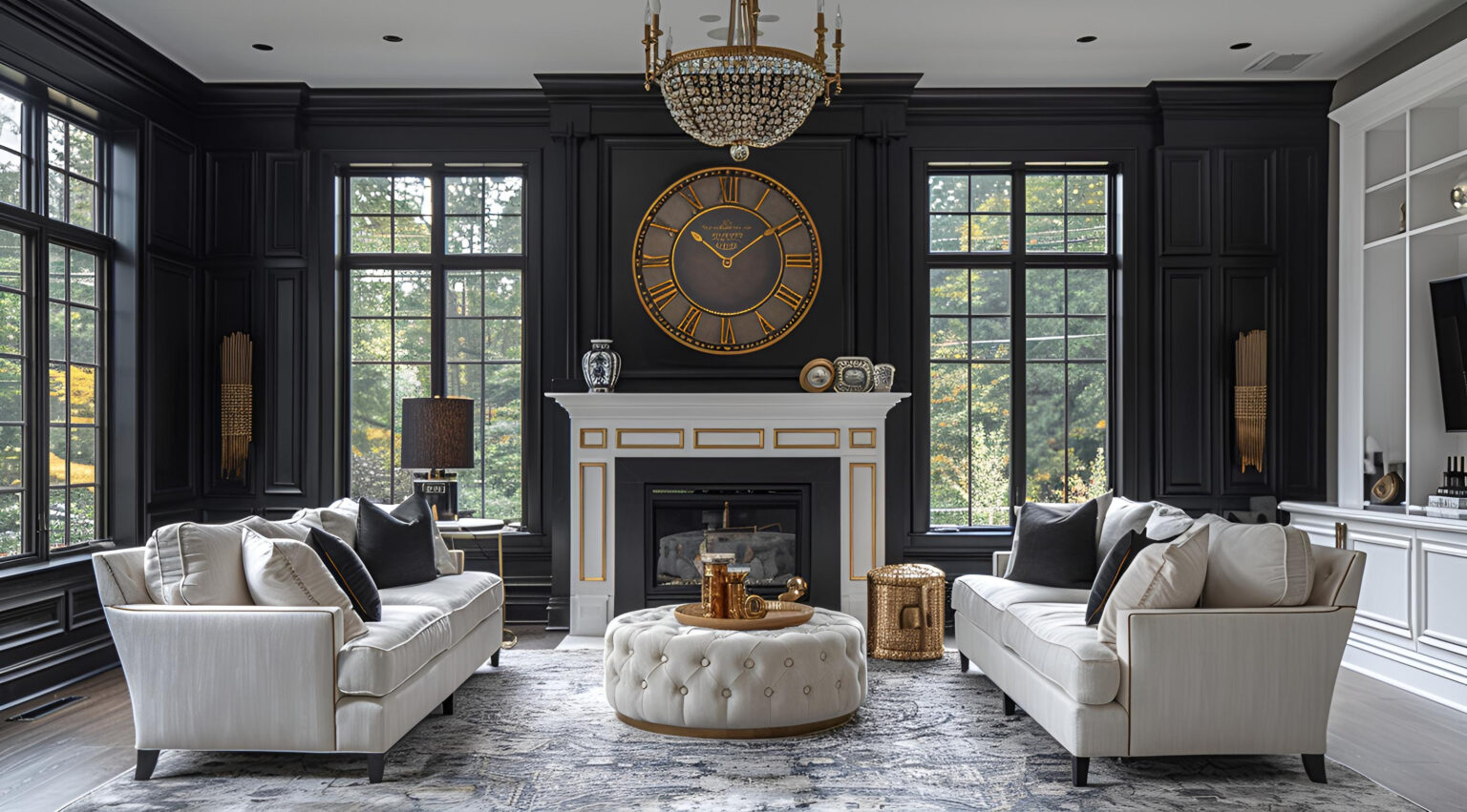 luxury living room designed by Magic Interiors